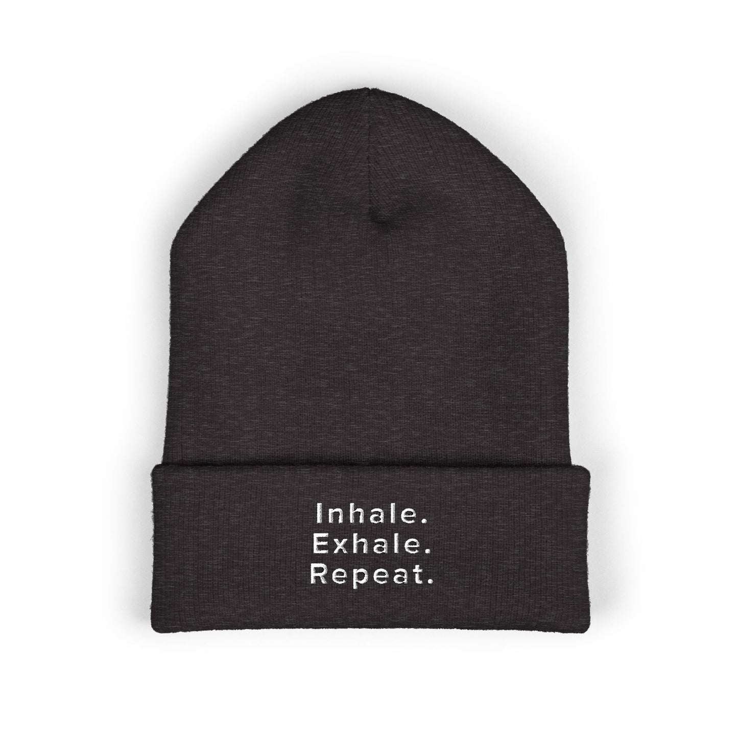 Embroidered Cuffed Beanie 'Inhale. Exhale. Repeat.' | The SPED Sanctuary Beanie