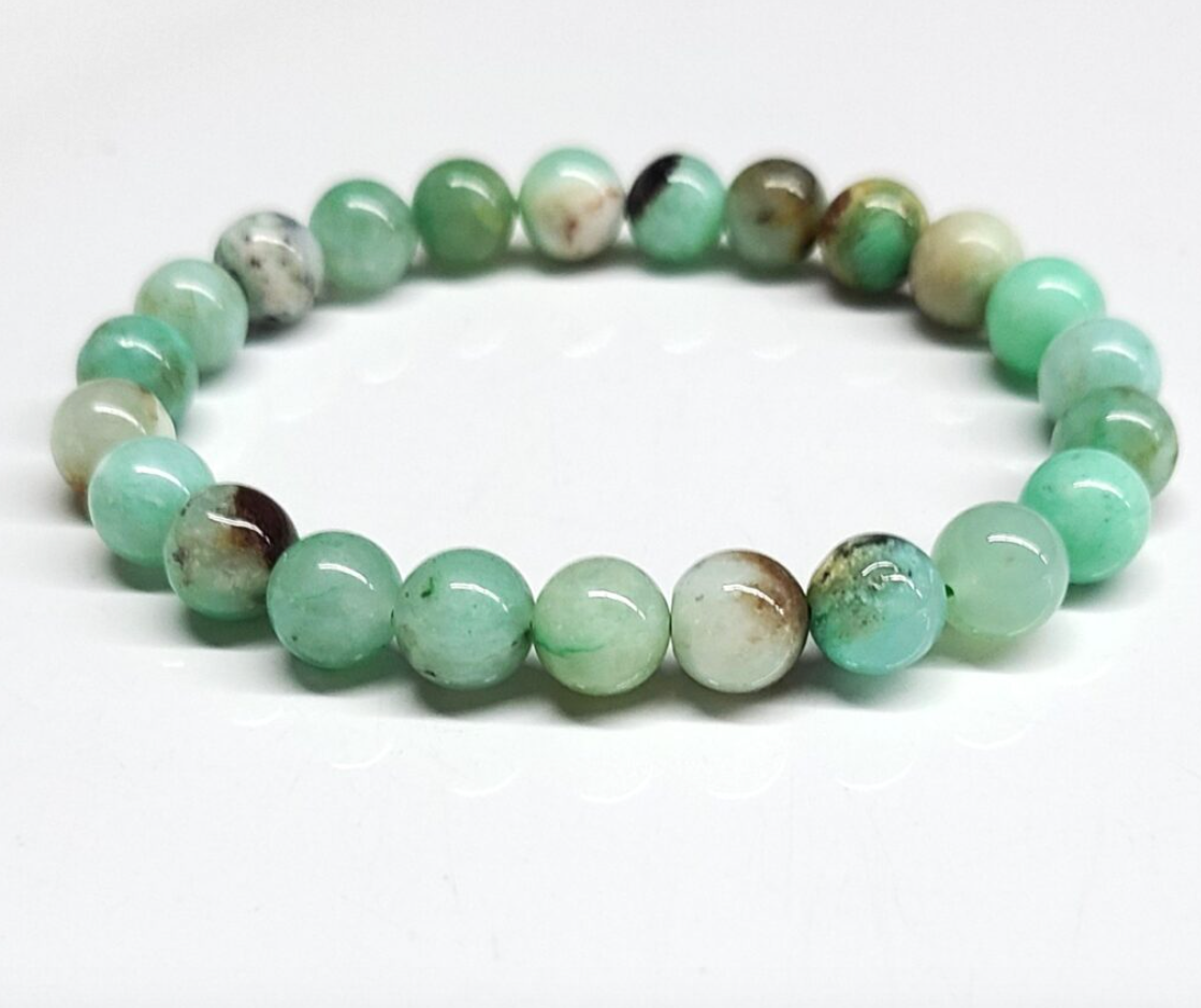 Chrysoprase Round Bead Bracelet 8mm - Joyful Compassion