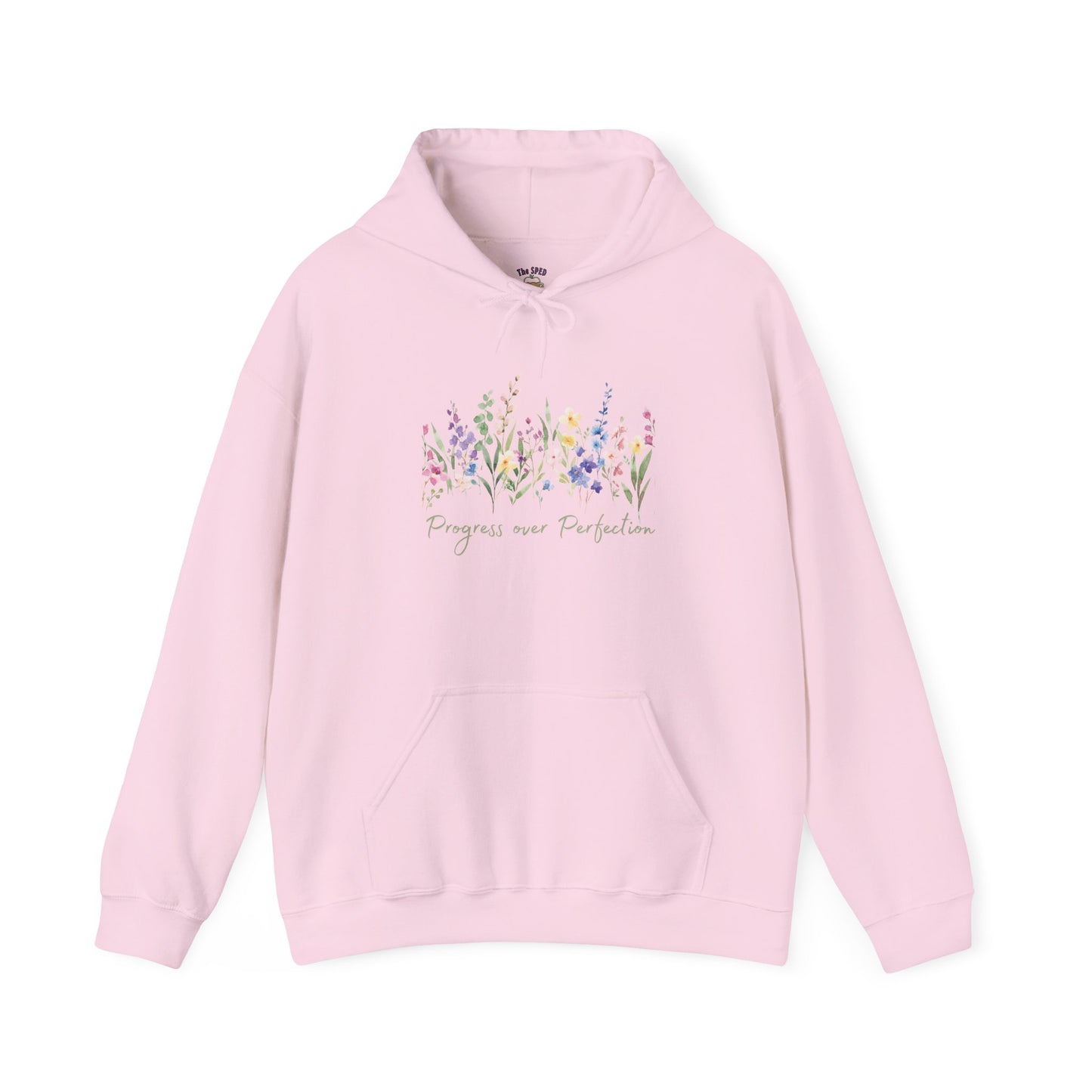 Progress over Perfection Wildflowers Watercolor Hoodie | SPED Sanctuary Hoodie