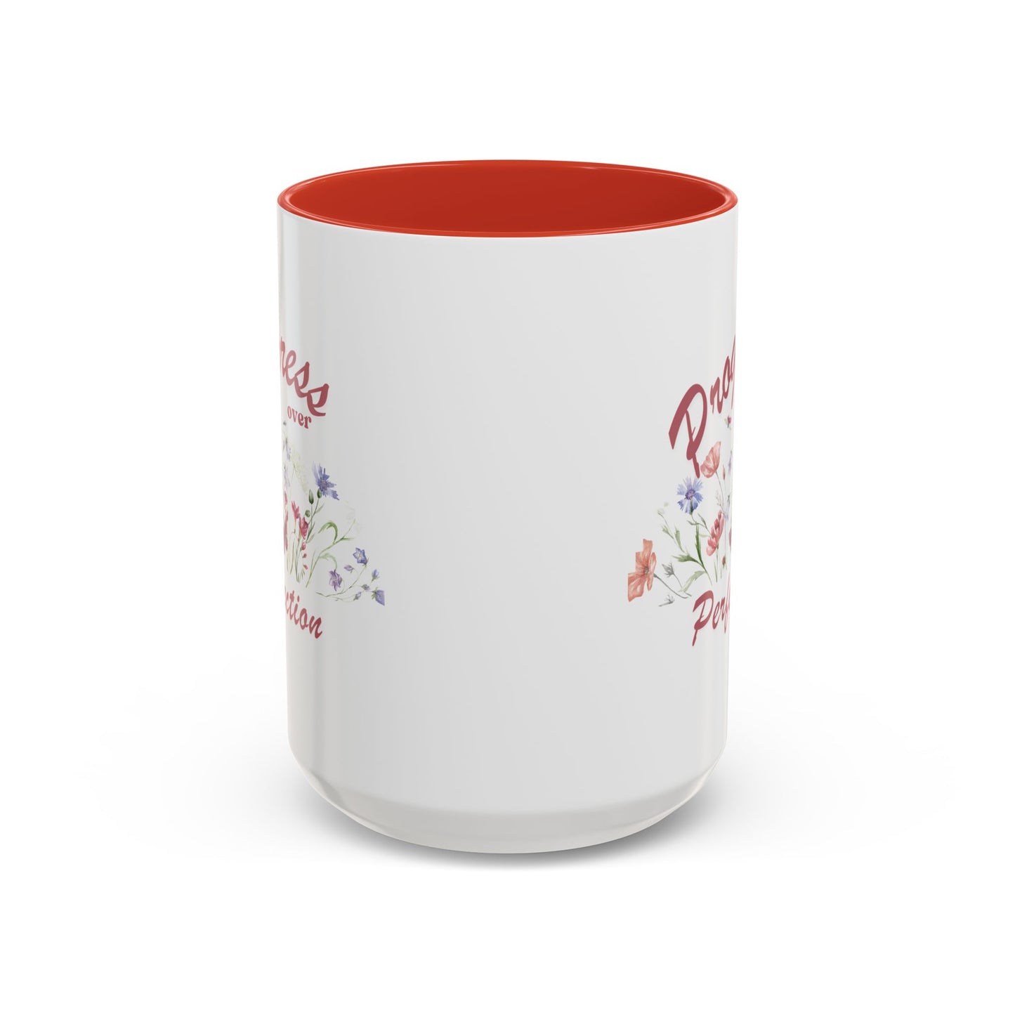 'Progress Over Perfection' Floral Accent Coffee Mug — 11/15oz | SPED Sanctuary Mug
