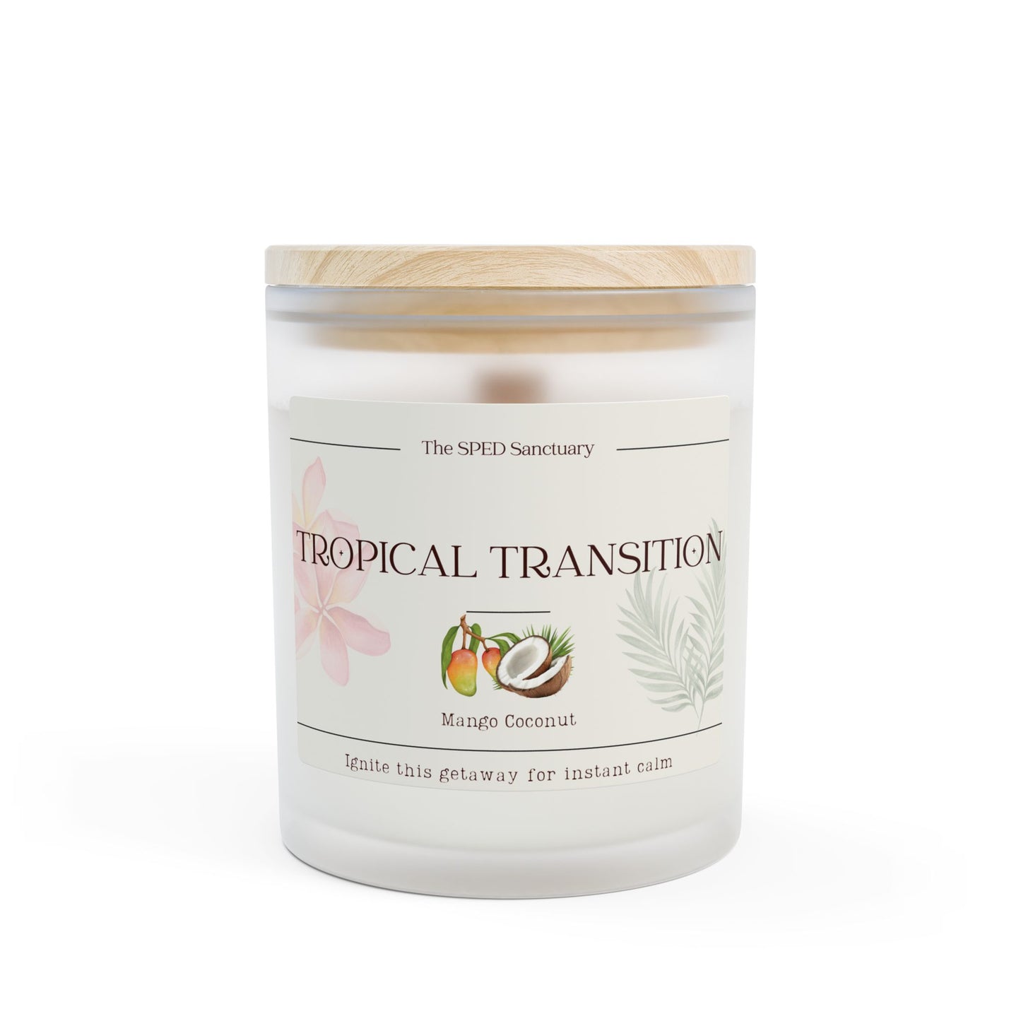 Tropical Transition Mango Coconut Aromatherapy Candle, 11oz | The SPED Sanctuary Candle