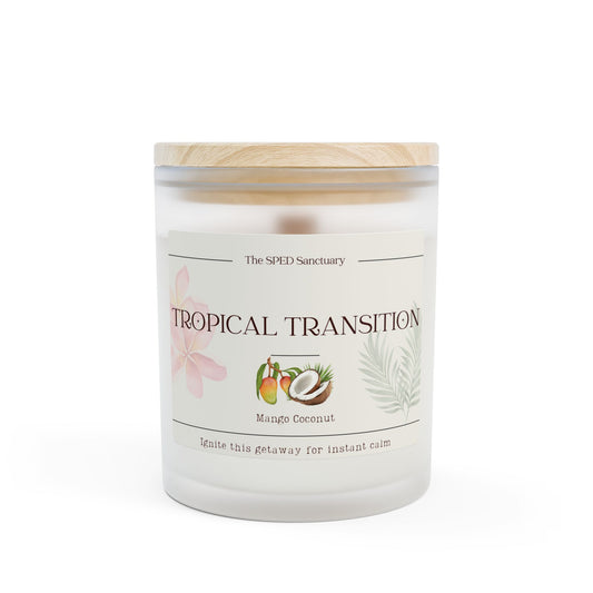 Tropical Transition Mango Coconut Aromatherapy Candle, 11oz | The SPED Sanctuary Candle