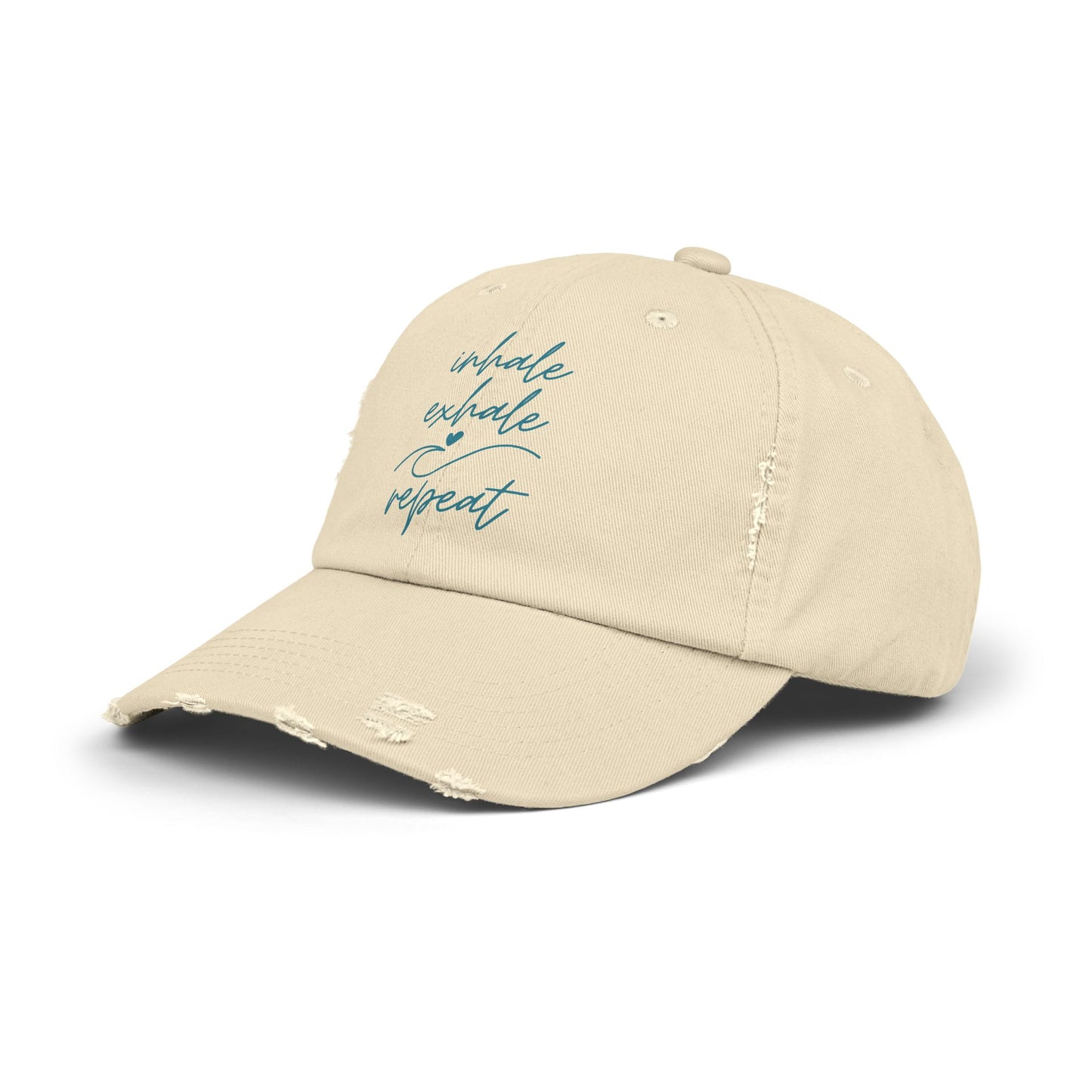 Distressed Baseball Cap — “Inhale Exhale Repeat” | The SPED Sanctuary Cap