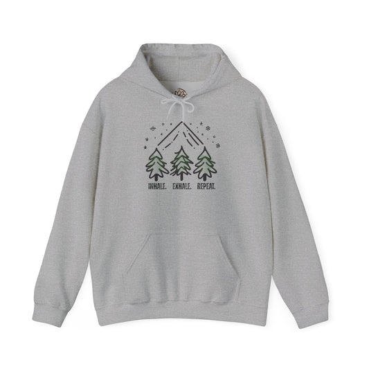Hoodie - 'Inhale. Exhale. Repeat.' Mountain Trees | The SPED Sanctuary Hoodie