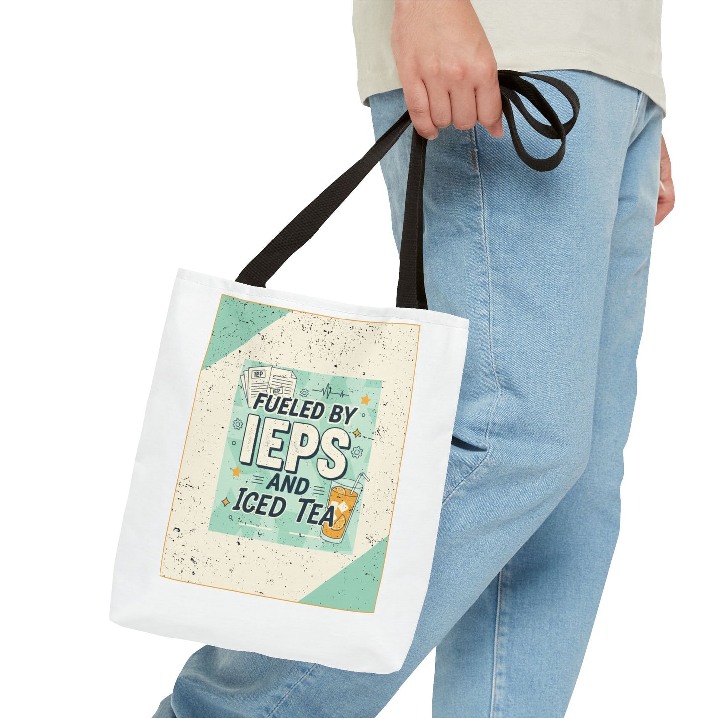 Tote Bag "Fueled by IEPs and Iced Tea" – Funny Teacher/IEP Caseworker Gift | SPED Sanctuary Tote Bag