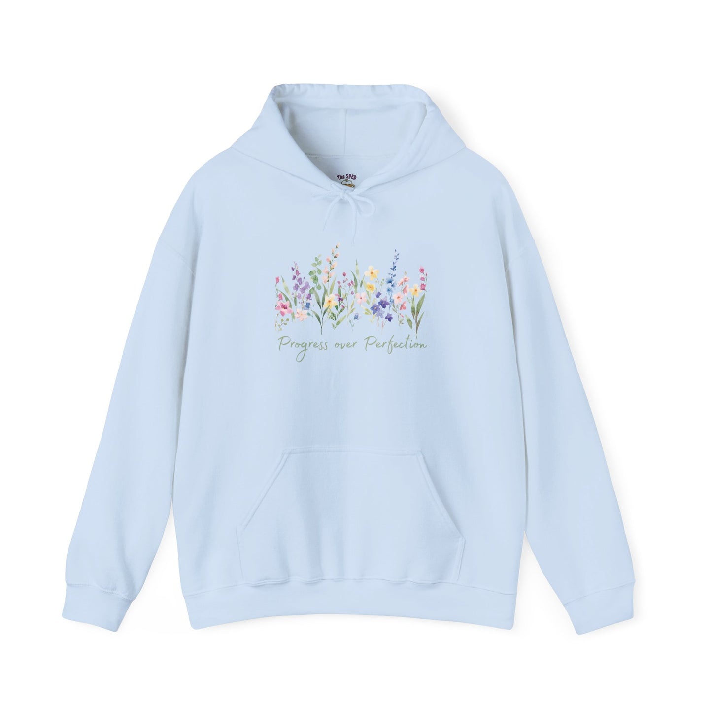 Progress over Perfection Wildflowers Watercolor Hoodie | SPED Sanctuary Hoodie