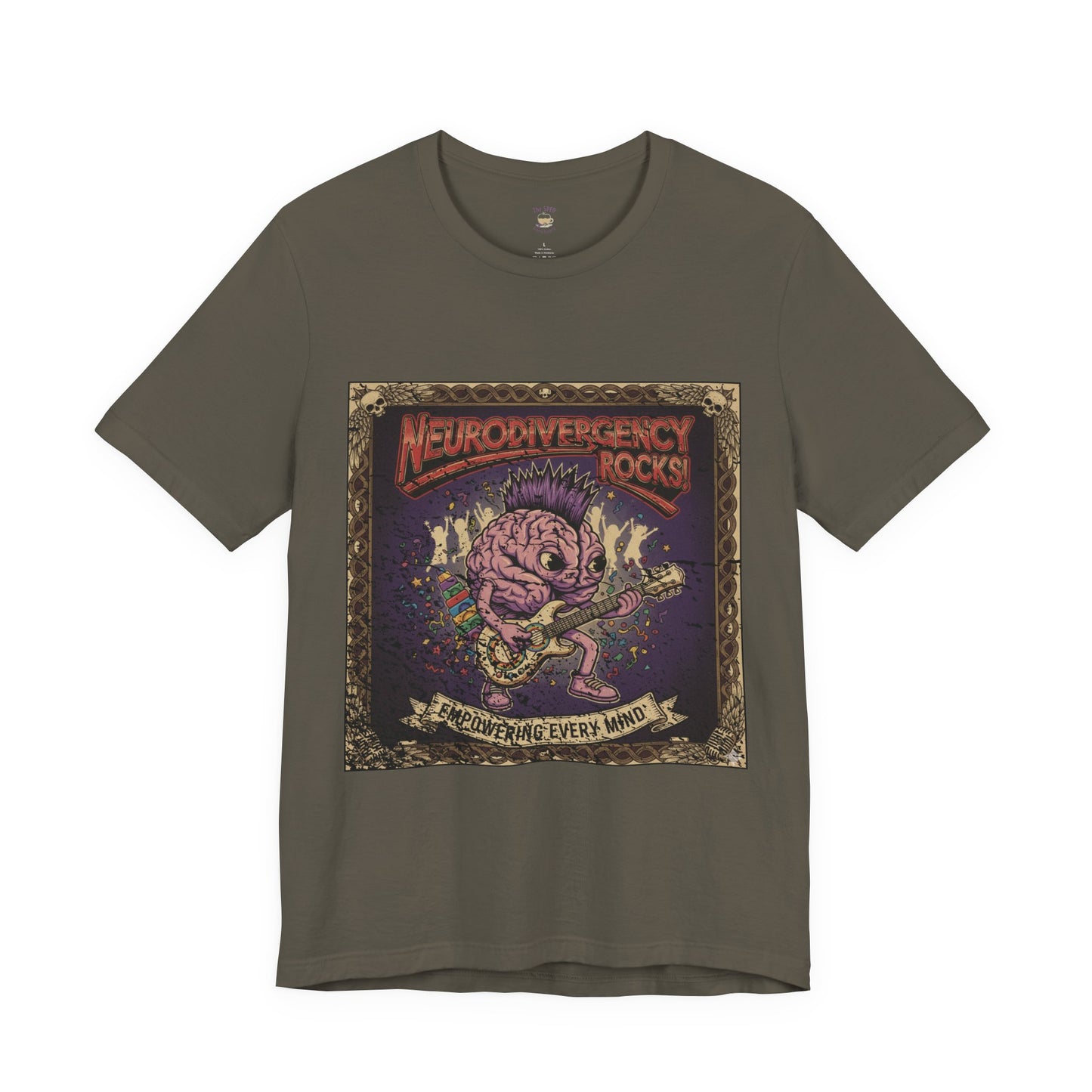 "Neurodivergency Rocks" Vintage Brain Guitar T-Shirt | SPED Sanctuary T-Shirt