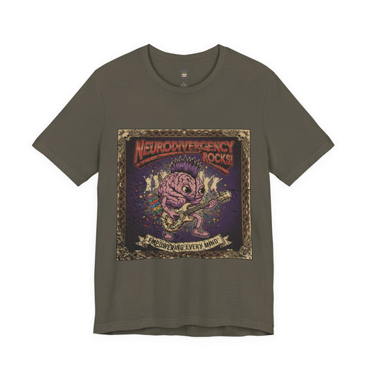 "Neurodivergency Rocks" Vintage Brain Guitar T-Shirt | SPED Sanctuary T-Shirt