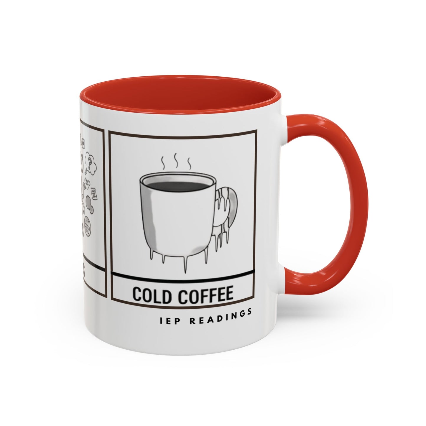 Coffee Mood Mug — Illustrated 'Cold Coffee / Chaos' Accent Ceramic Mug (11 oz) | SPED Sanctuary Mug