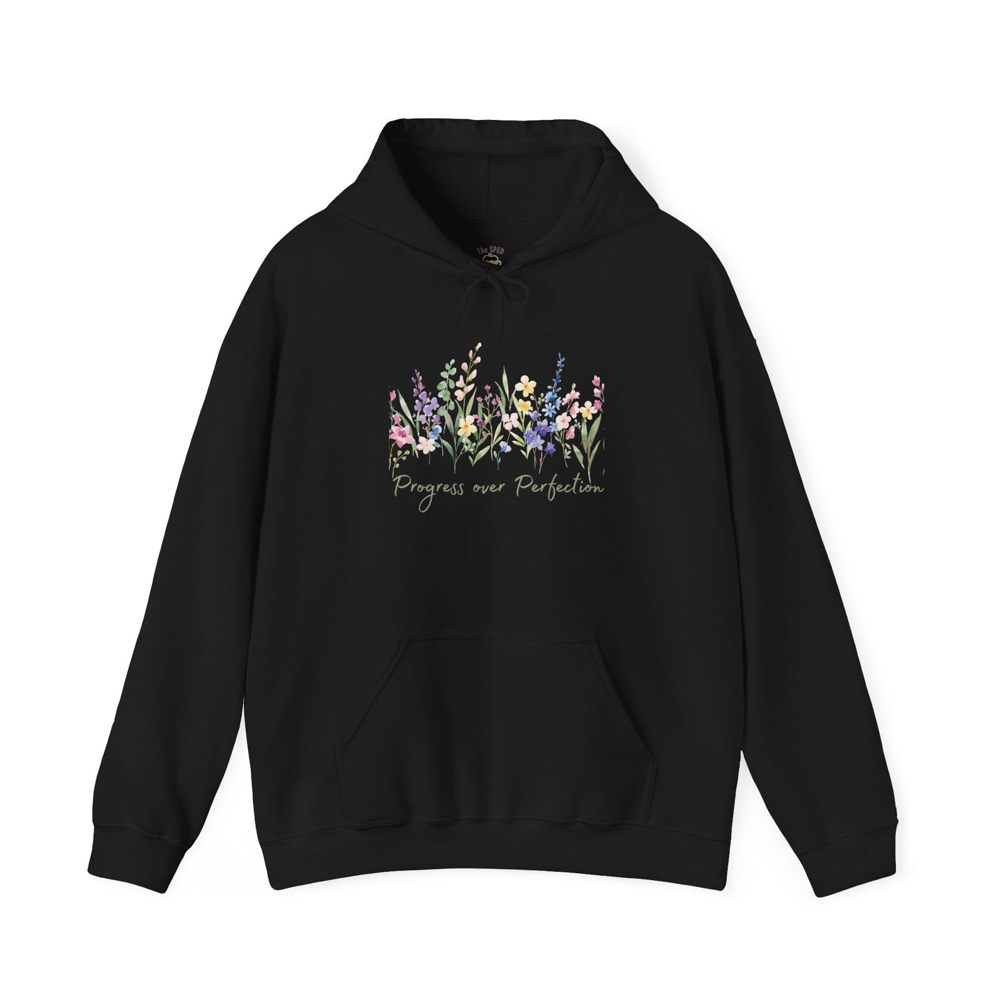 Progress over Perfection Wildflowers Watercolor Hoodie | SPED Sanctuary Hoodie