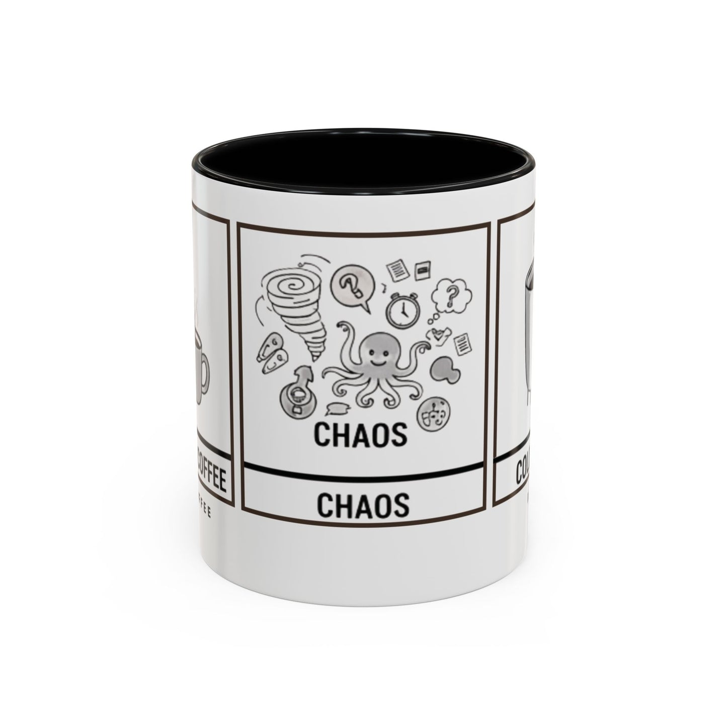 Coffee Mood Mug — Illustrated 'Cold Coffee / Chaos' Accent Ceramic Mug (11 oz) | SPED Sanctuary Mug