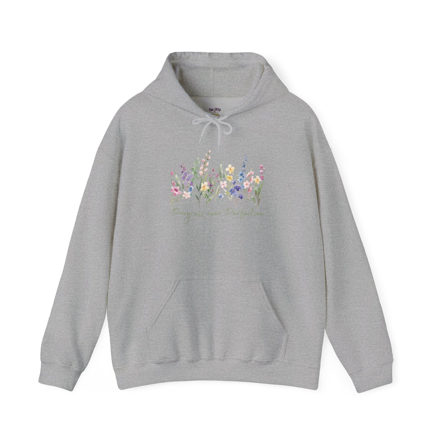 Progress over Perfection Wildflowers Watercolor Hoodie | SPED Sanctuary Hoodie