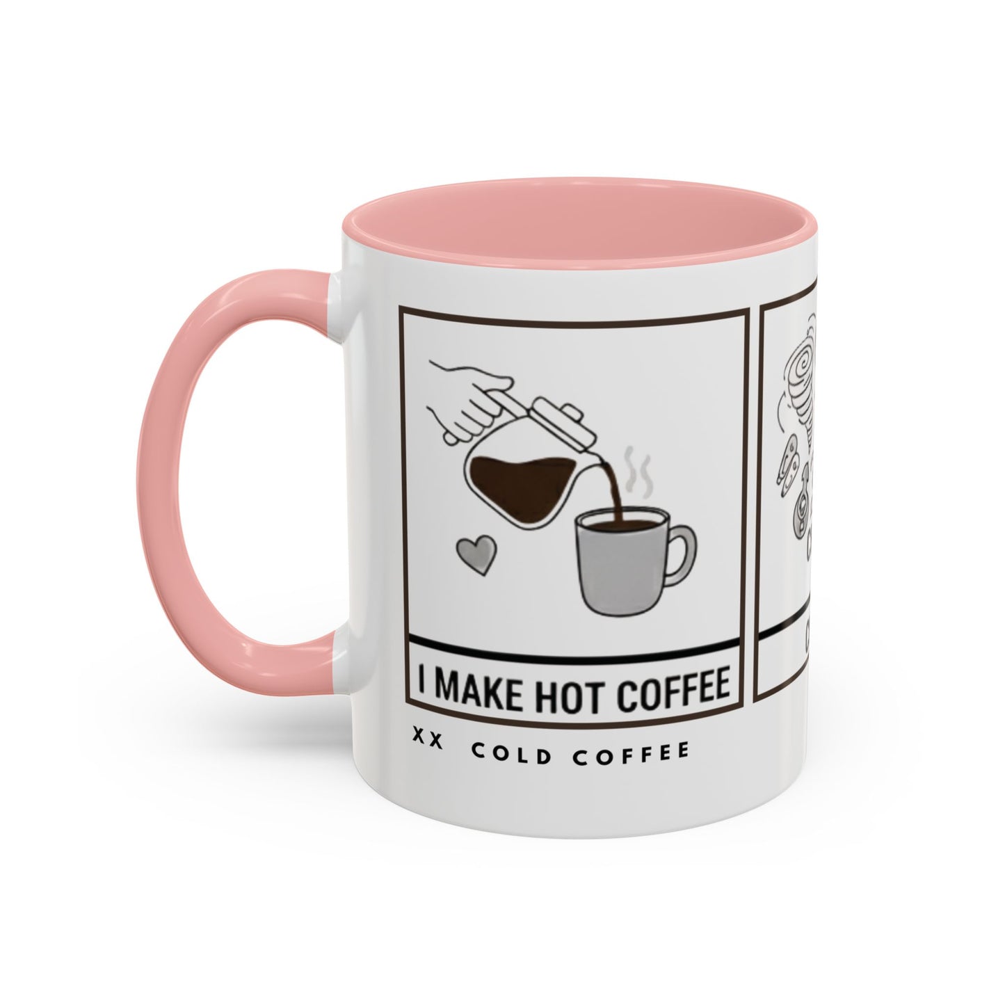 Coffee Mood Mug — Illustrated 'Cold Coffee / Chaos' Accent Ceramic Mug (11 oz) | SPED Sanctuary Mug