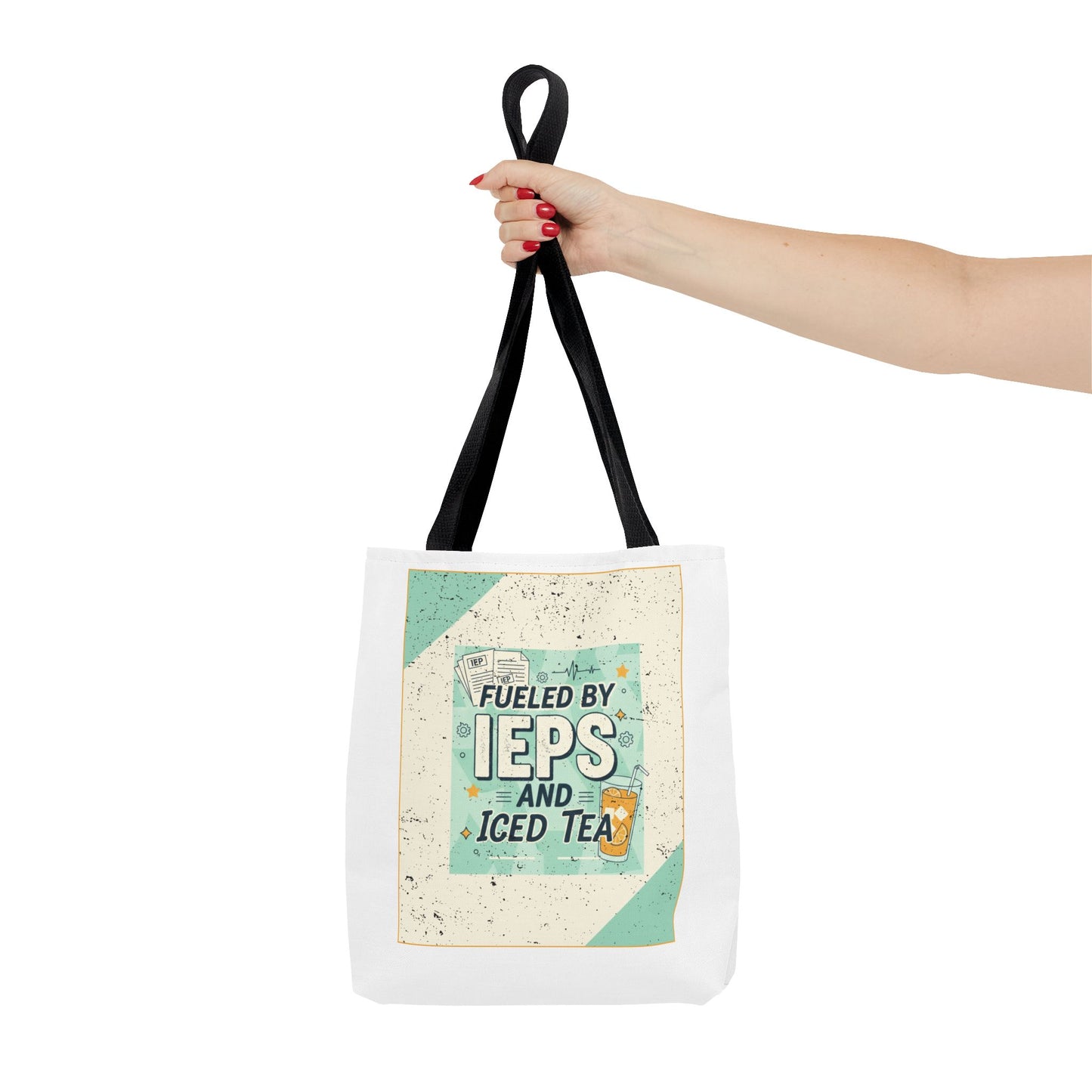 Tote Bag "Fueled by IEPs and Iced Tea" – Funny Teacher/IEP Caseworker Gift | SPED Sanctuary Tote Bag