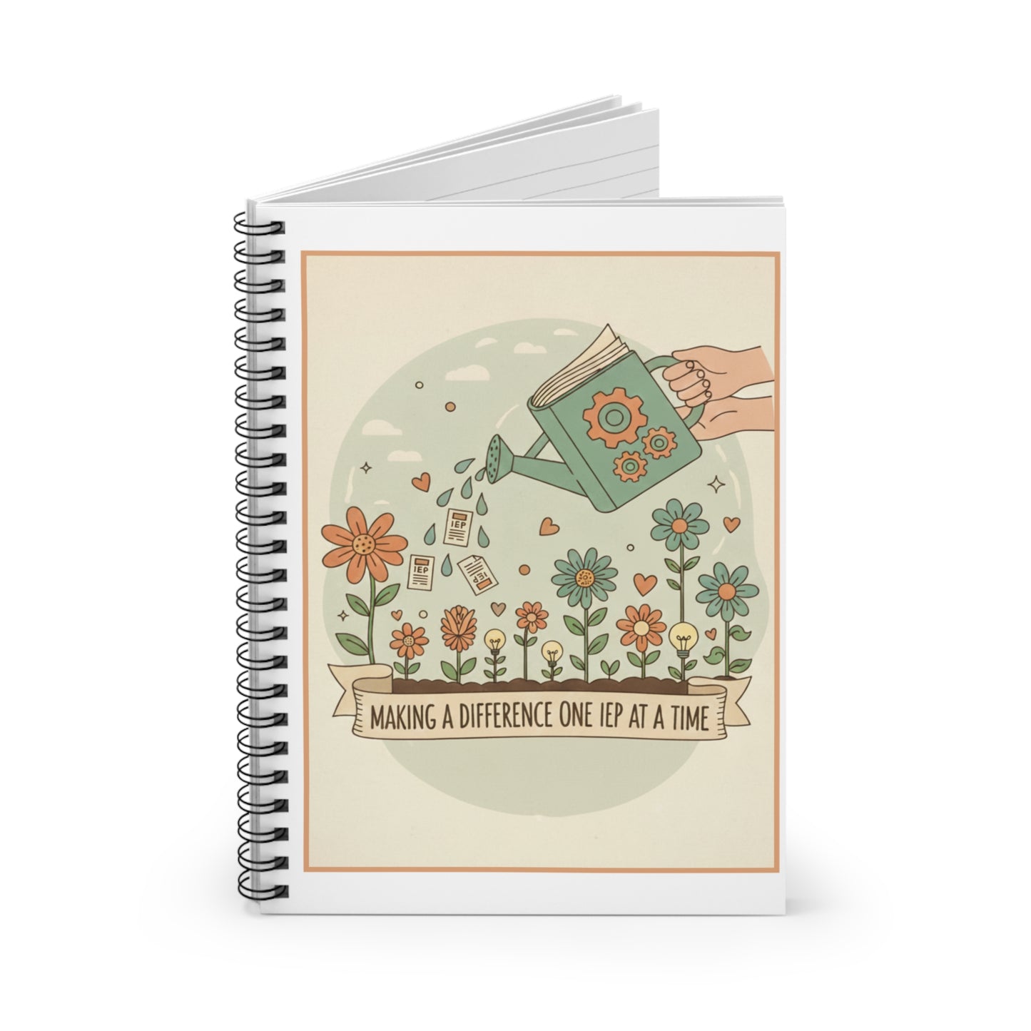 Spiral Notebook — “Making a Difference One IEP at a Time” Watering Can | SPED Sanctuary Notebook