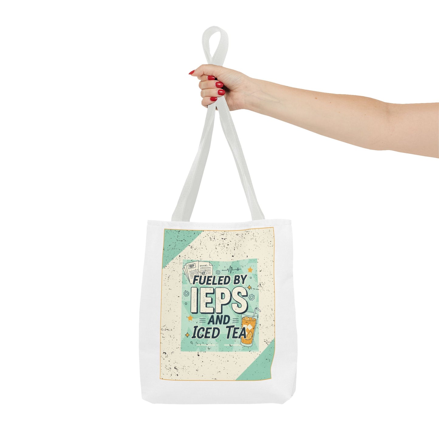 Tote Bag "Fueled by IEPs and Iced Tea" – Funny Teacher/IEP Caseworker Gift | SPED Sanctuary Tote Bag