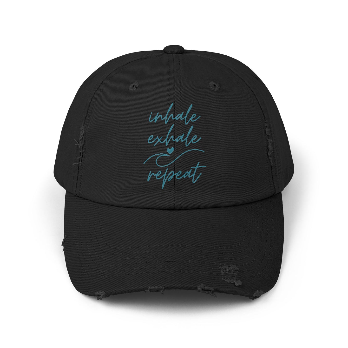 Distressed Baseball Cap — “Inhale Exhale Repeat” | The SPED Sanctuary Cap