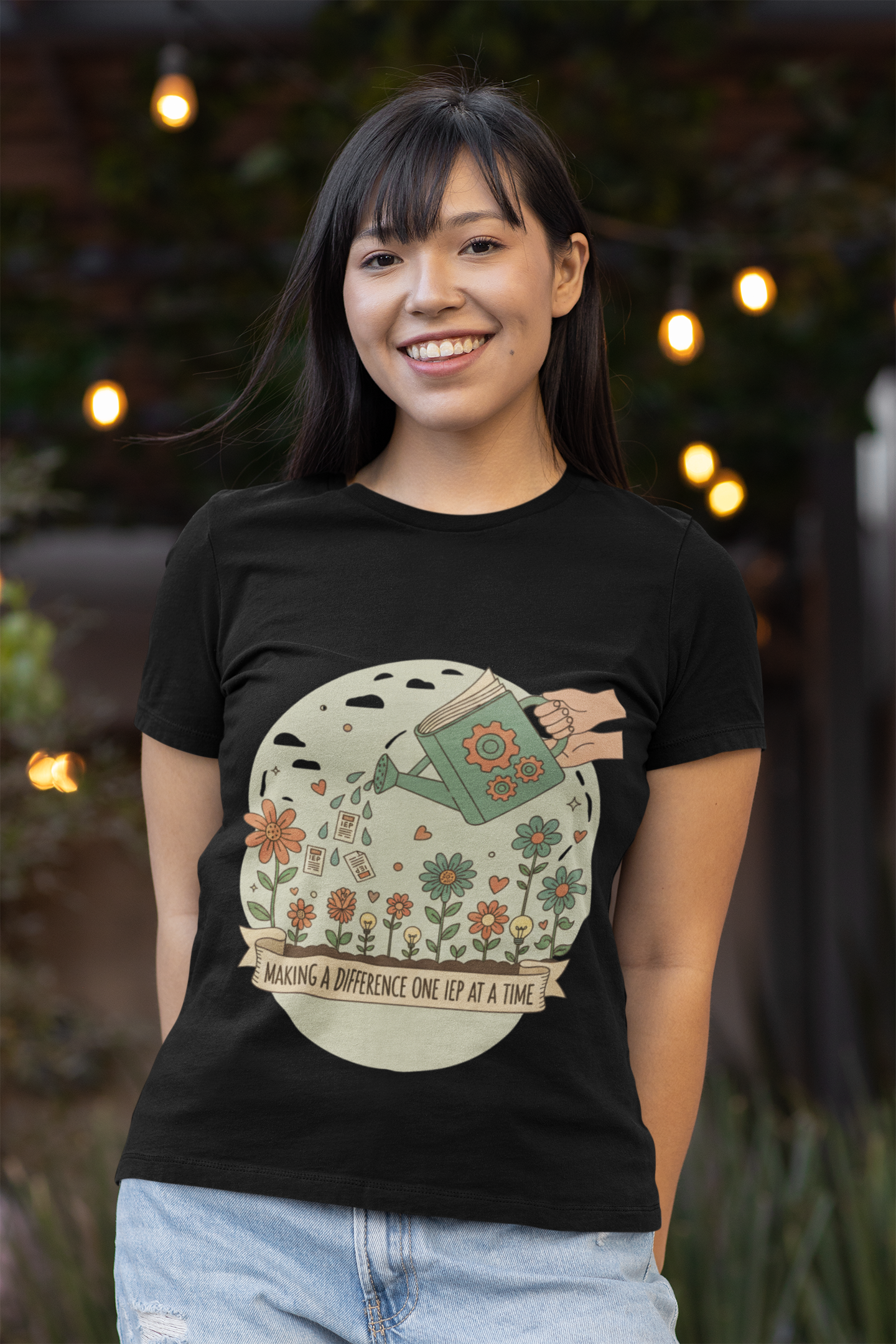 Making a Difference One IEP at a Time TEE — Watering Can Floral | SPED Sanctuary T-Shirt