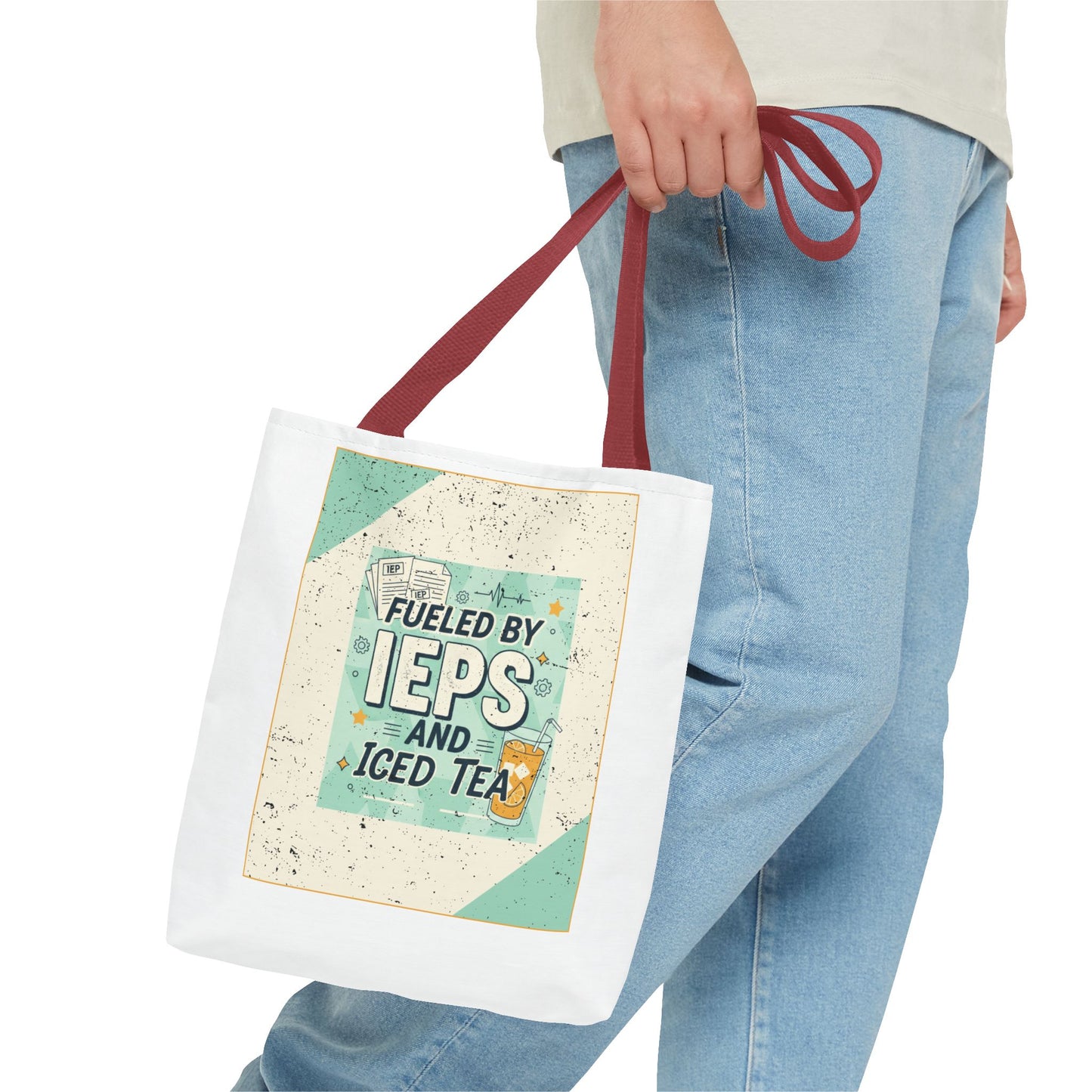 Tote Bag "Fueled by IEPs and Iced Tea" – Funny Teacher/IEP Caseworker Gift | SPED Sanctuary Tote Bag