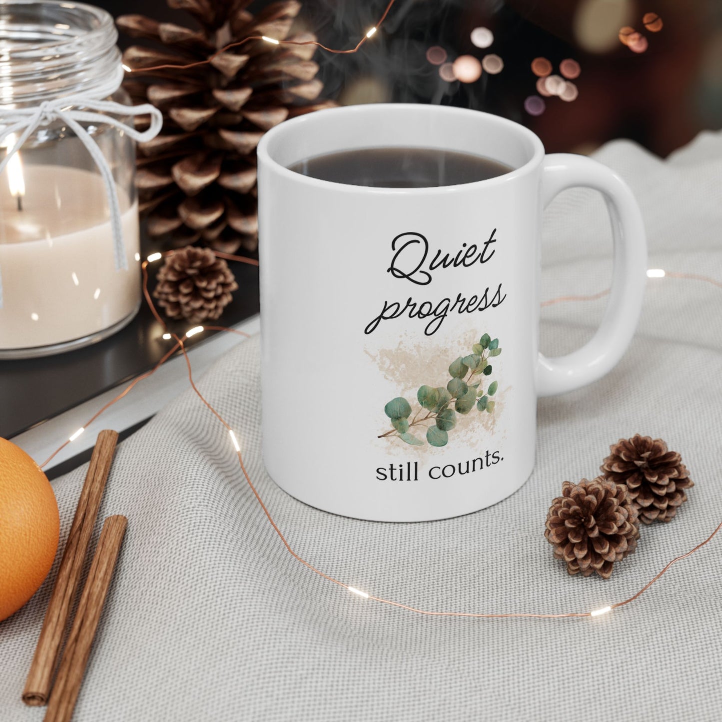 Quiet Progress Still Counts Mug | Special Education Teacher Gift | Inspirational SPED Educator Coffee Cup | Autism Teacher Appreciation Gift (11oz/15oz)