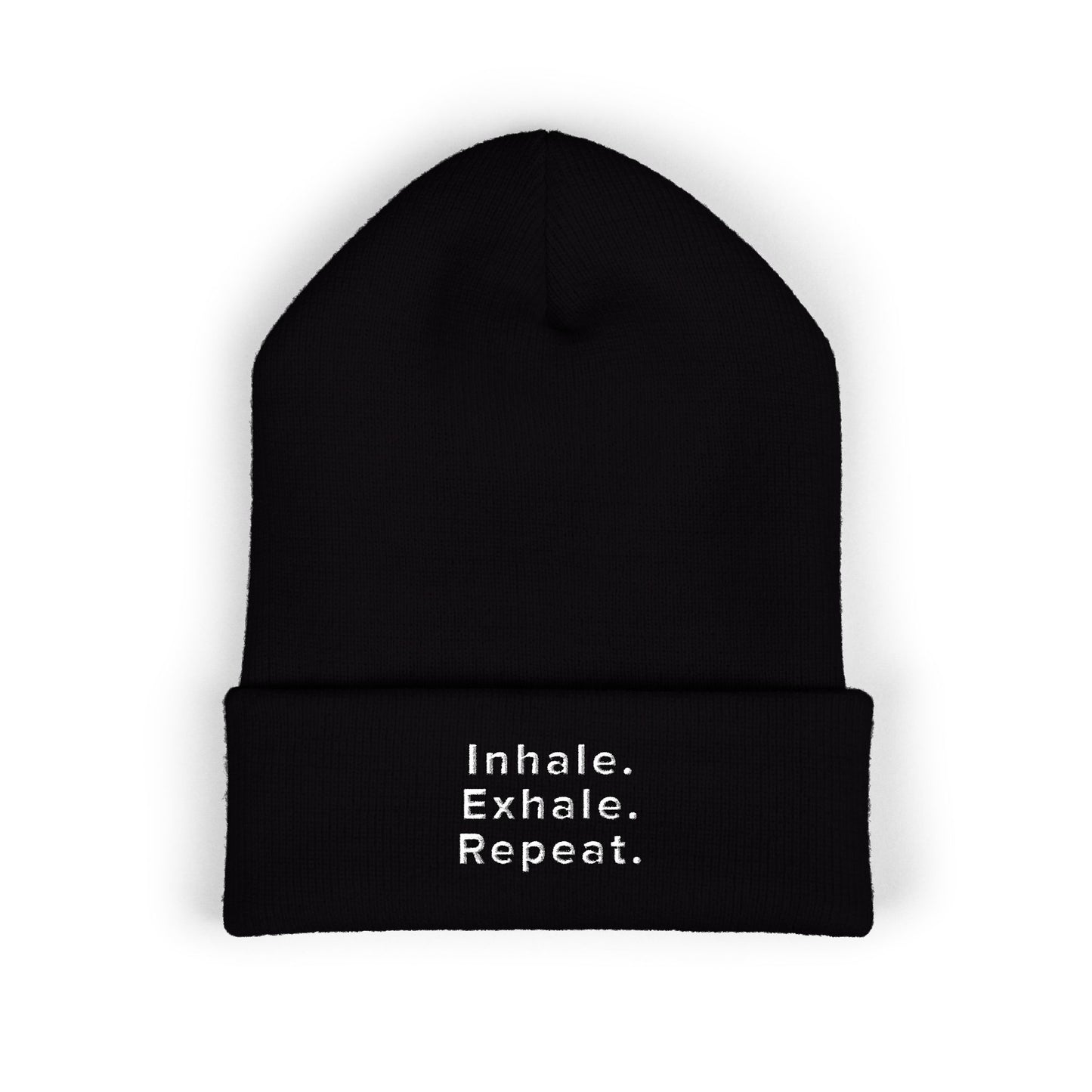 Embroidered Cuffed Beanie 'Inhale. Exhale. Repeat.' | The SPED Sanctuary Beanie