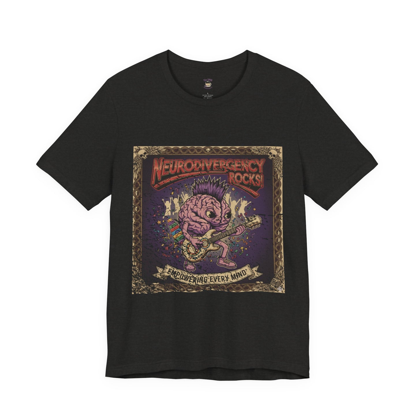 "Neurodivergency Rocks" Vintage Brain Guitar T-Shirt | SPED Sanctuary T-Shirt