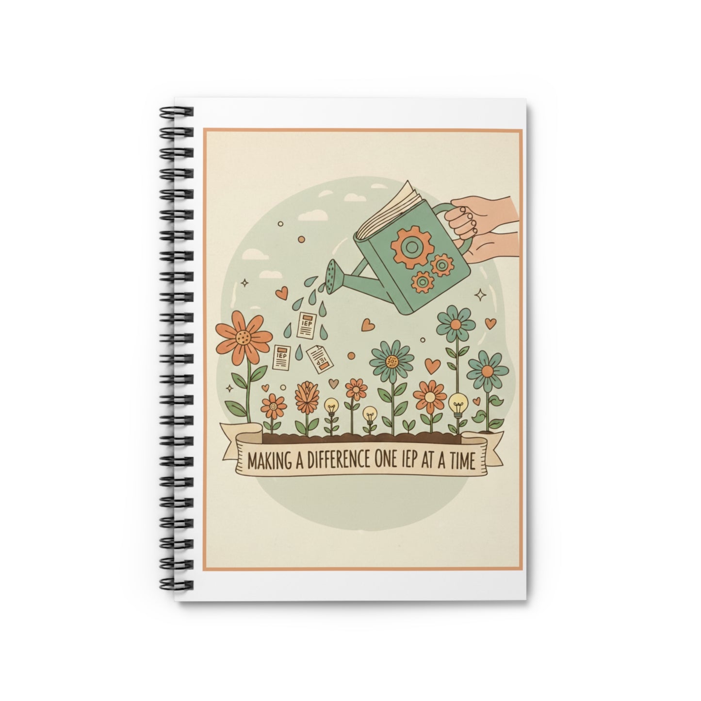 Spiral Notebook — “Making a Difference One IEP at a Time” Watering Can | SPED Sanctuary Notebook