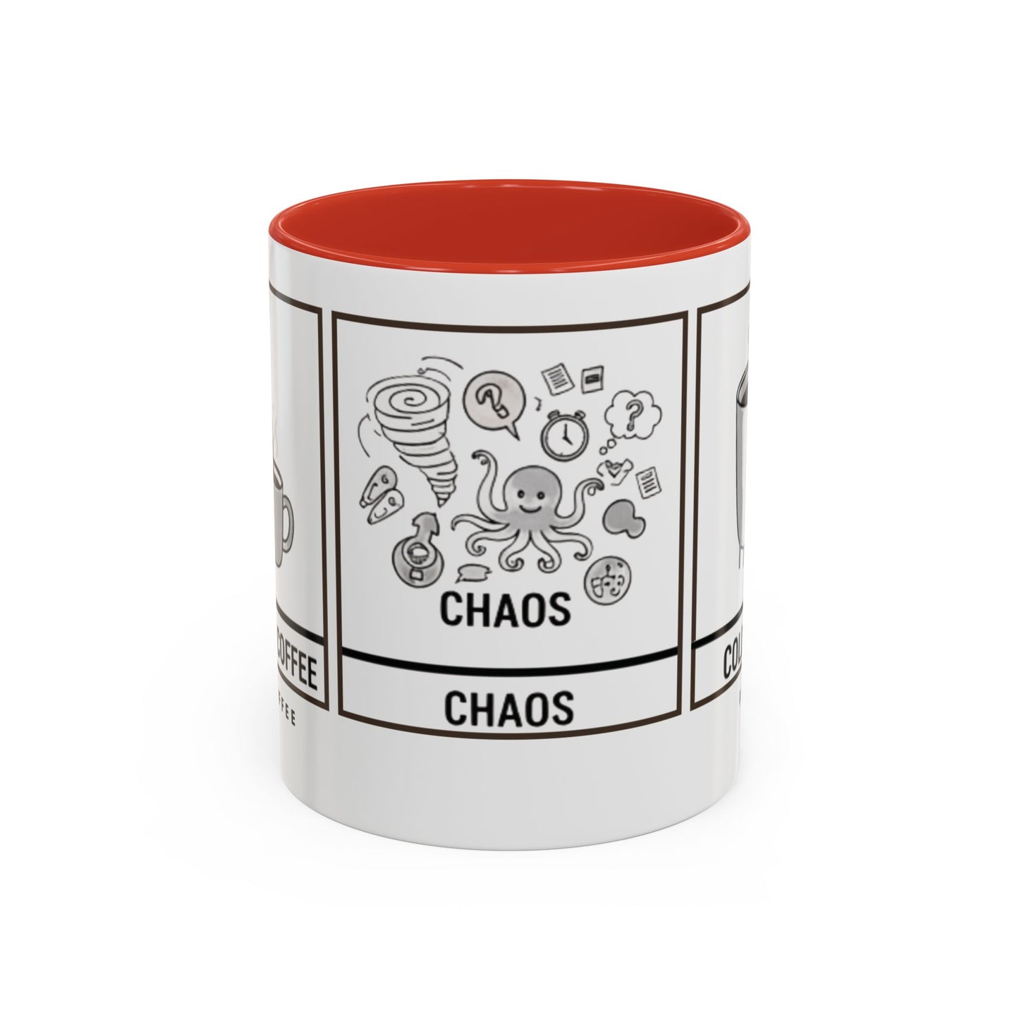 Coffee Mood Mug — Illustrated 'Cold Coffee / Chaos' Accent Ceramic Mug (11 oz) | SPED Sanctuary Mug