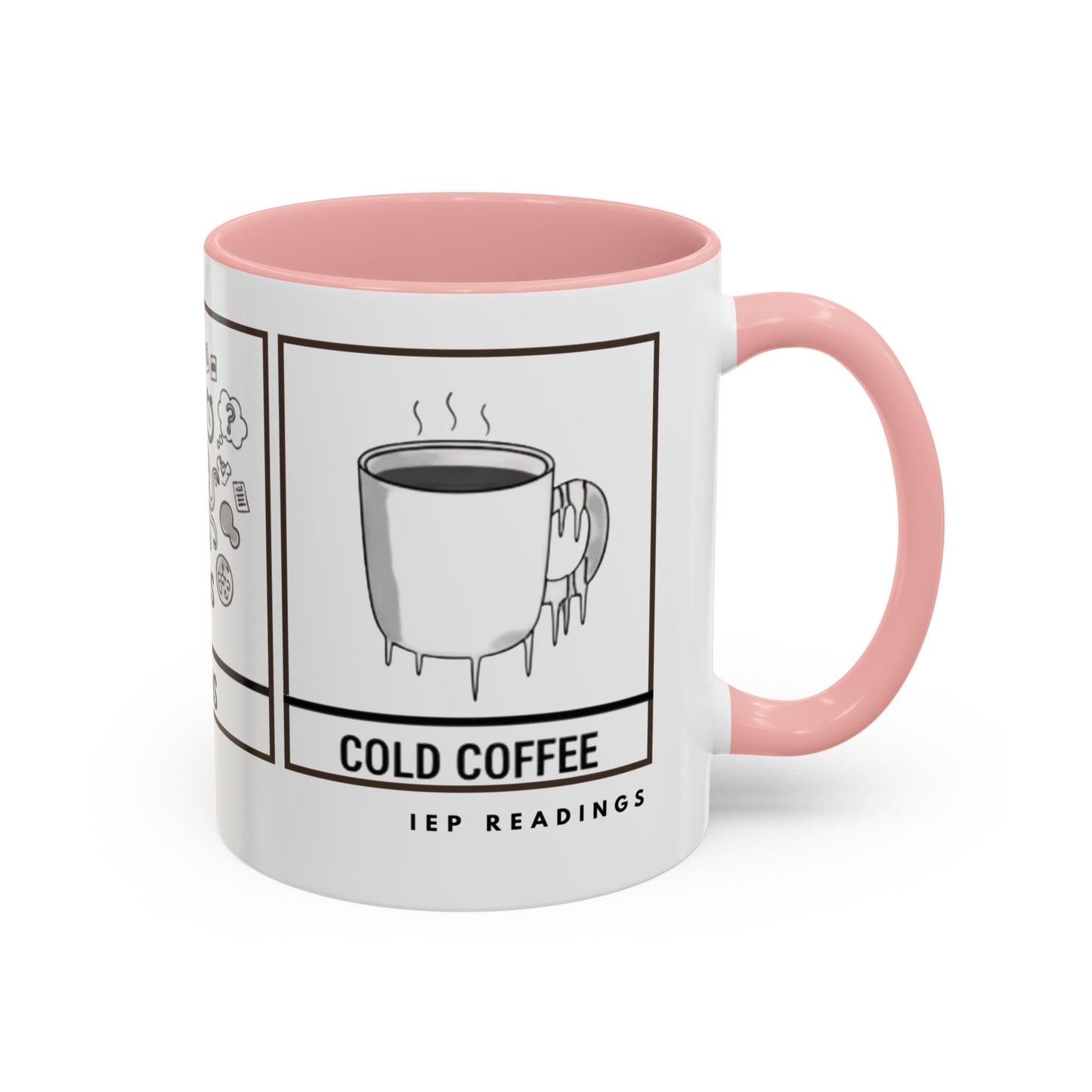 Coffee Mood Mug — Illustrated 'Cold Coffee / Chaos' Accent Ceramic Mug (11 oz) | SPED Sanctuary Mug