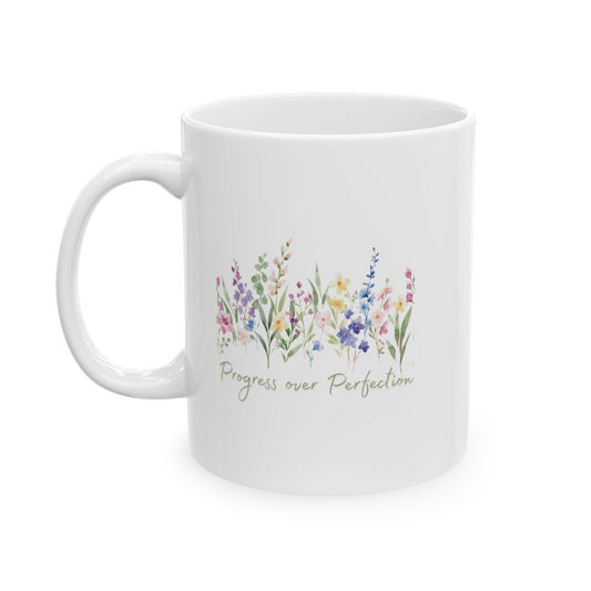 Progress Over Perfection Wildflowers Mug | SPED Sanctuary Mug