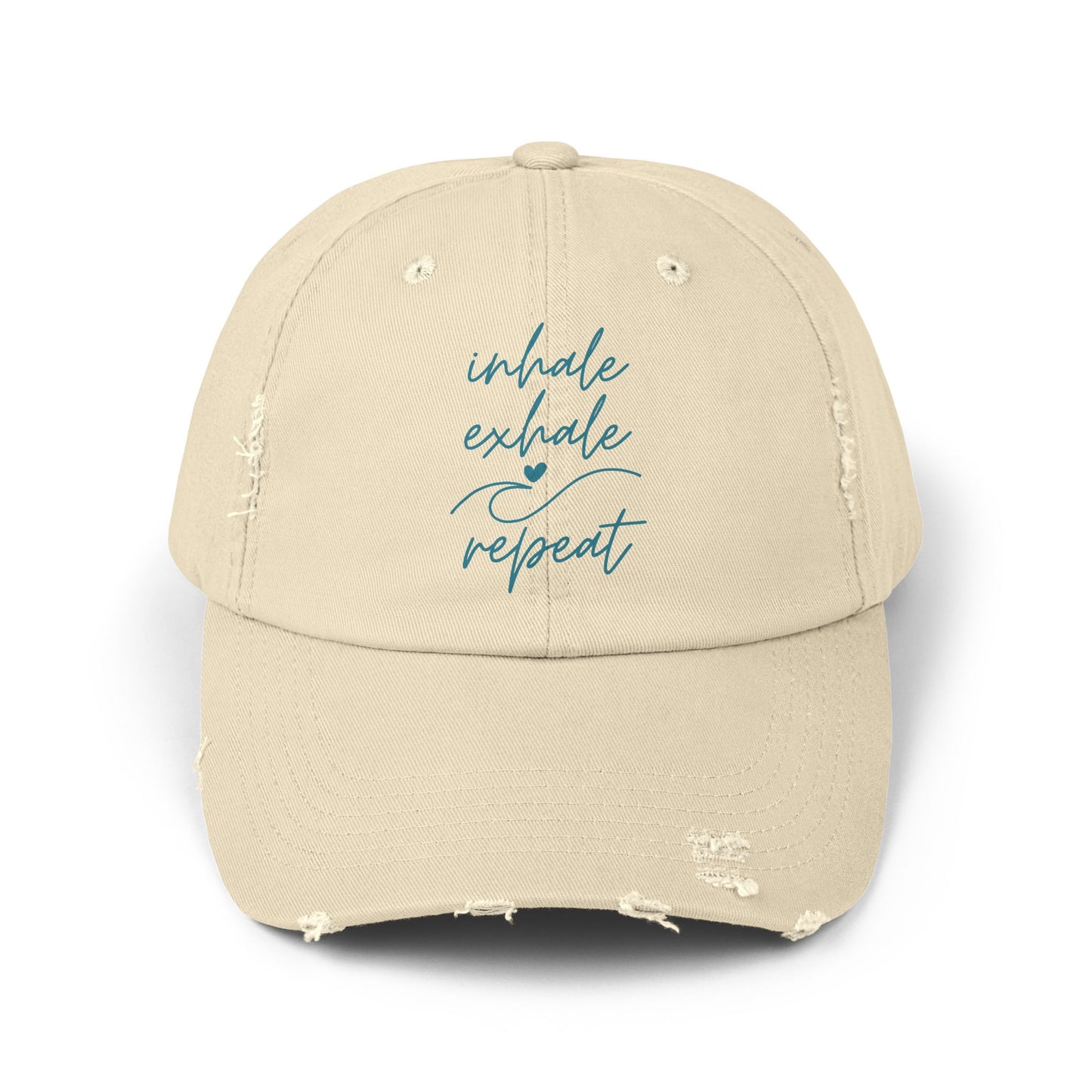 Distressed Baseball Cap — “Inhale Exhale Repeat” | The SPED Sanctuary Cap