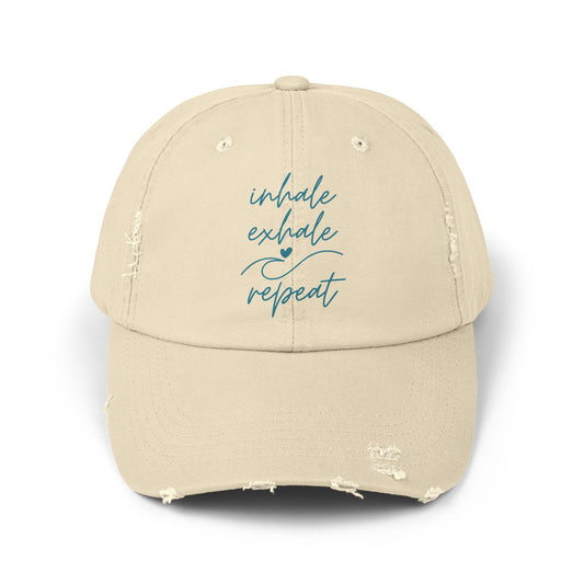 Distressed Baseball Cap — “Inhale Exhale Repeat” | The SPED Sanctuary Cap
