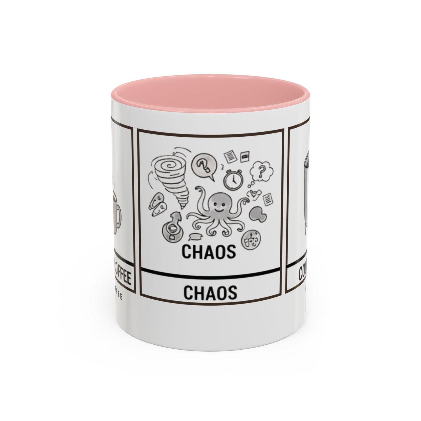 Coffee Mood Mug — Illustrated 'Cold Coffee / Chaos' Accent Ceramic Mug (11 oz) | SPED Sanctuary Mug