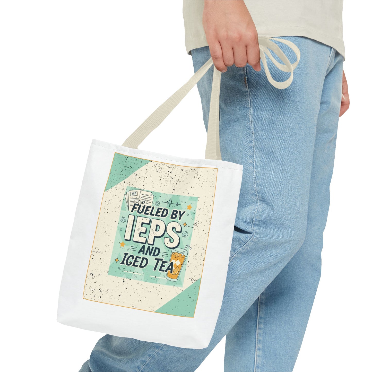 Tote Bag "Fueled by IEPs and Iced Tea" – Funny Teacher/IEP Caseworker Gift | SPED Sanctuary Tote Bag