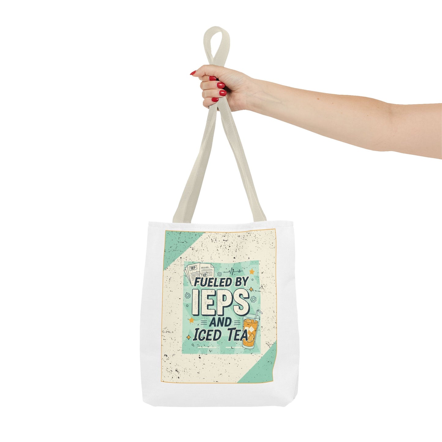 Tote Bag "Fueled by IEPs and Iced Tea" – Funny Teacher/IEP Caseworker Gift | SPED Sanctuary Tote Bag