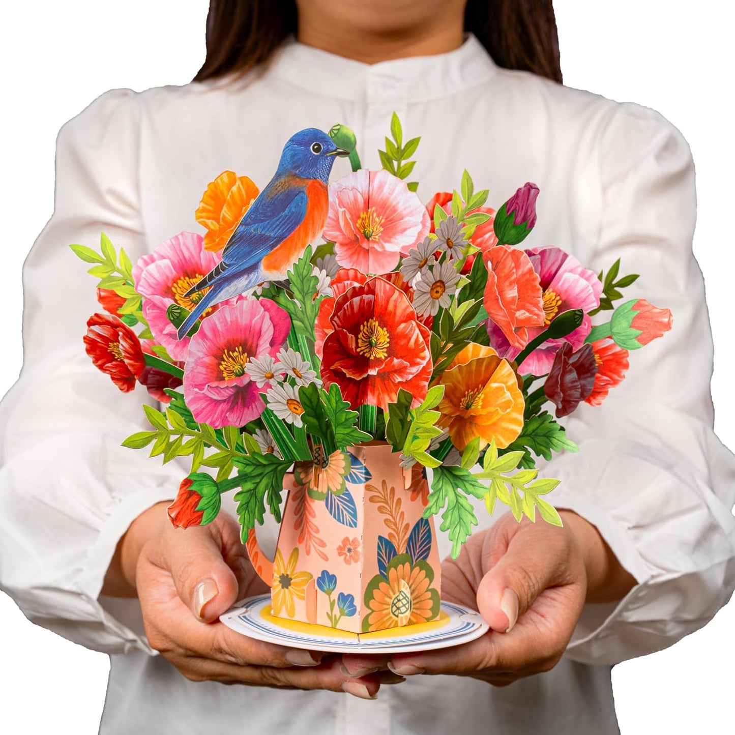 Poppy Blooms Pop Up Flower Bouquet Card