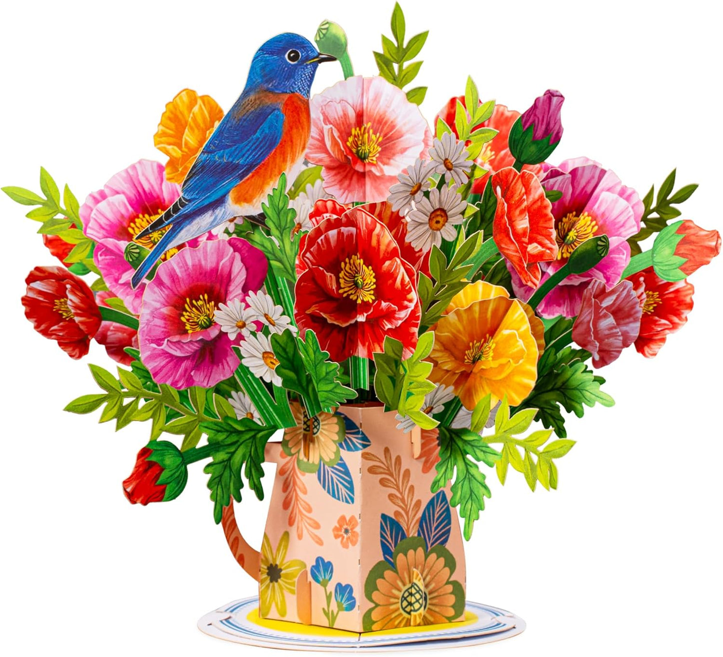 Poppy Blooms Pop Up Flower Bouquet Card