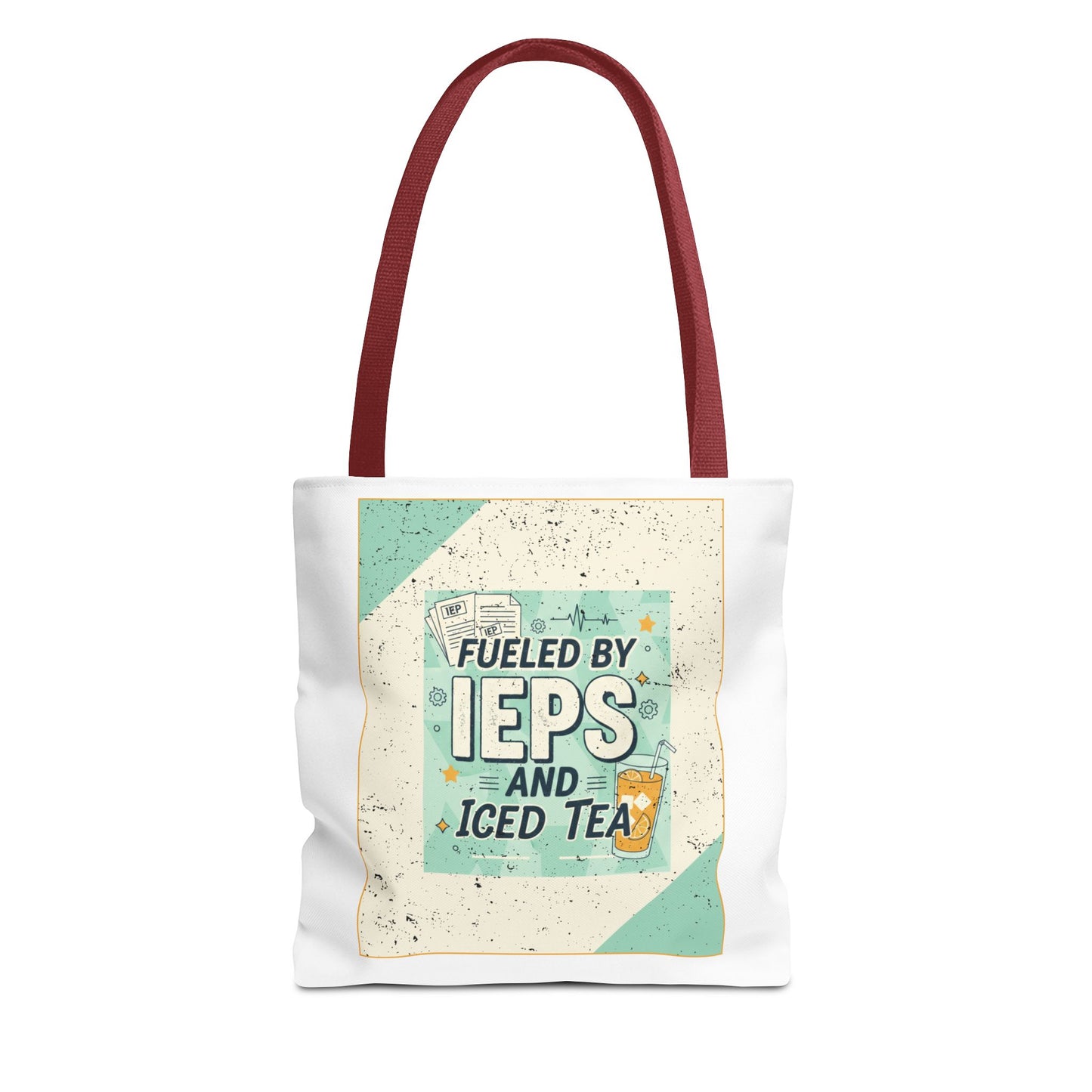 Tote Bag "Fueled by IEPs and Iced Tea" – Funny Teacher/IEP Caseworker Gift | SPED Sanctuary Tote Bag
