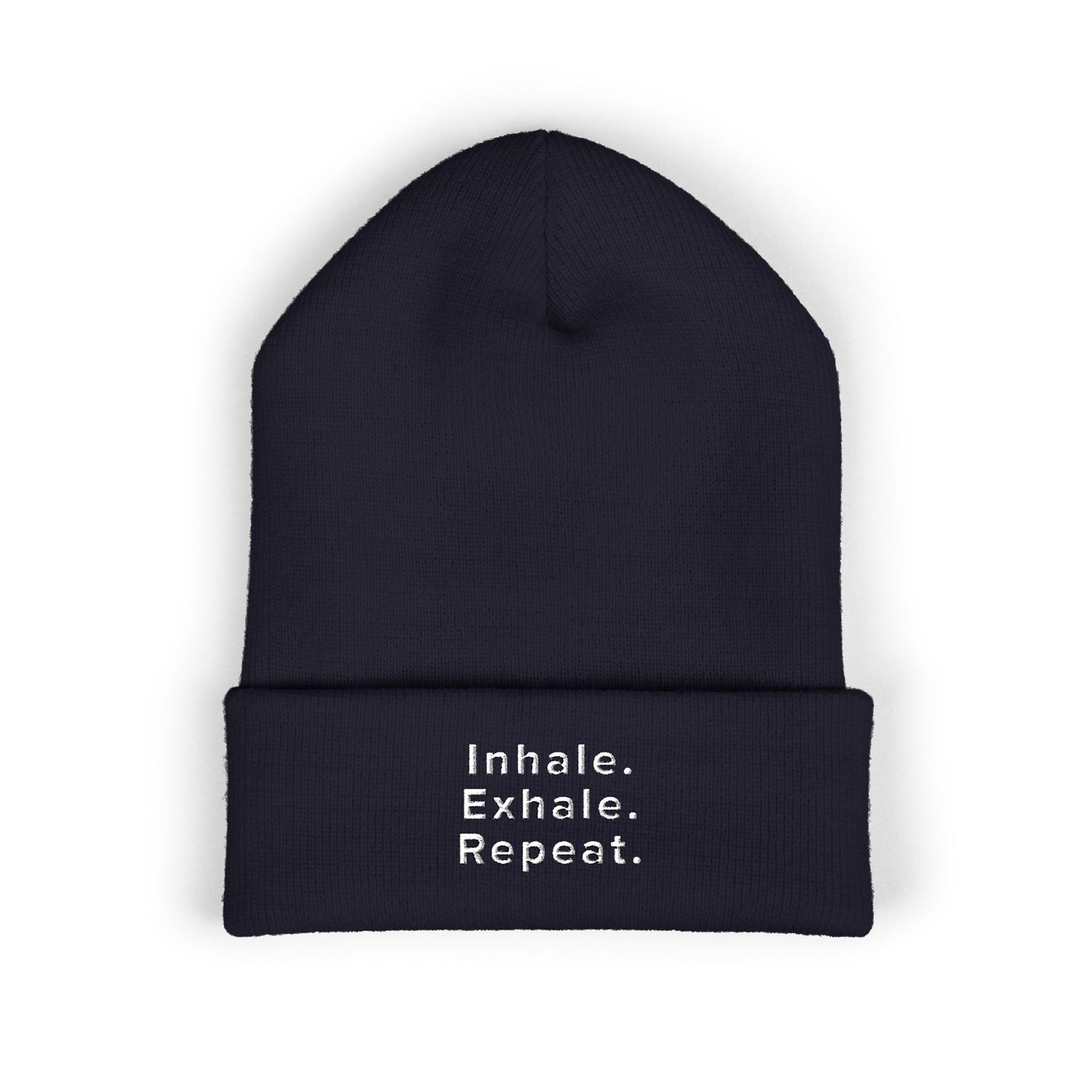Embroidered Cuffed Beanie 'Inhale. Exhale. Repeat.' | The SPED Sanctuary Beanie