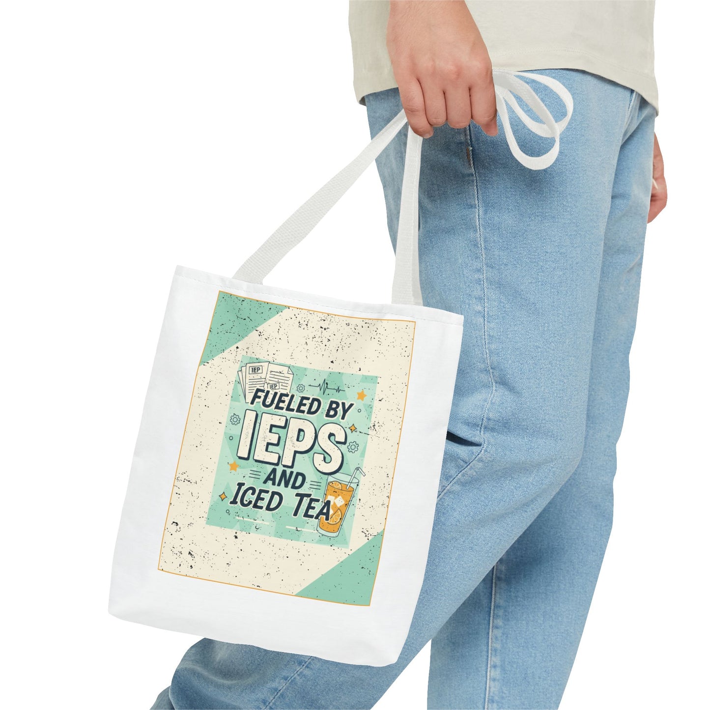 Tote Bag "Fueled by IEPs and Iced Tea" – Funny Teacher/IEP Caseworker Gift | SPED Sanctuary Tote Bag
