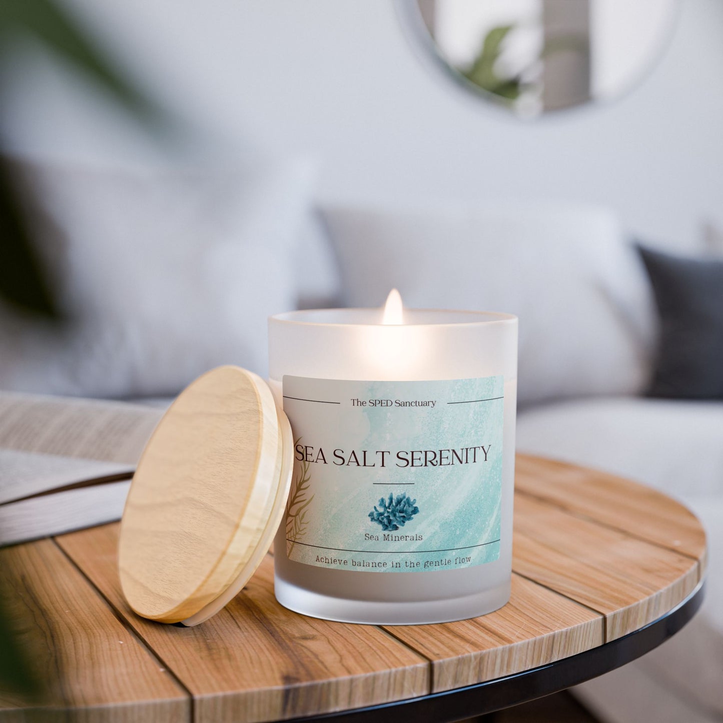 Sea Salt Serenity Aromatherapy Sea Minerals Candle, 11oz | The SPED Sanctuary
