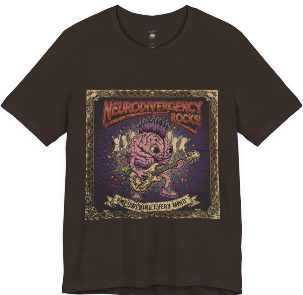 "Neurodivergency Rocks" Vintage Brain Guitar T-Shirt | SPED Sanctuary T-Shirt