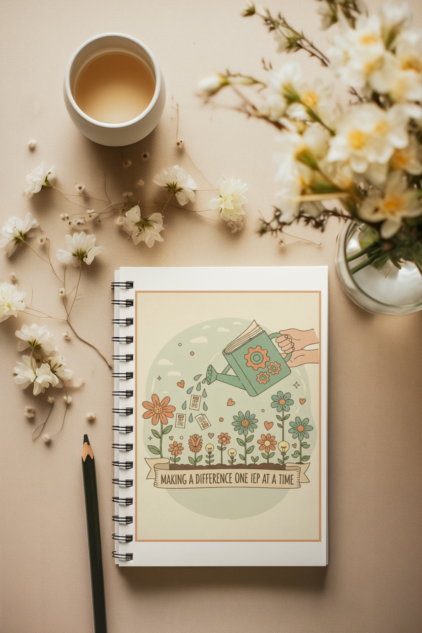 Spiral Notebook — “Making a Difference One IEP at a Time” Watering Can | SPED Sanctuary Notebook