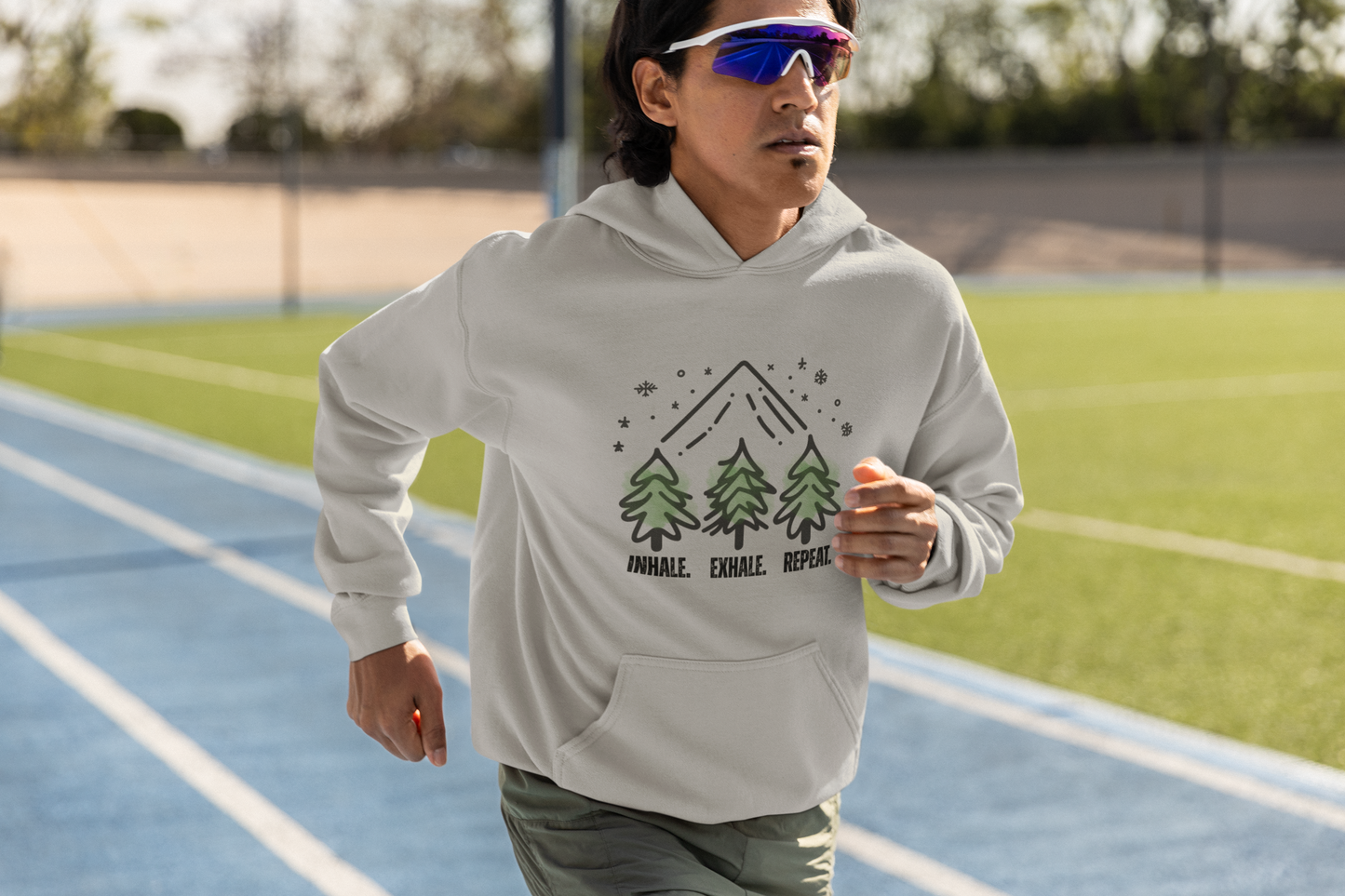 Hoodie - 'Inhale. Exhale. Repeat.' Mountain Trees | The SPED Sanctuary Hoodie