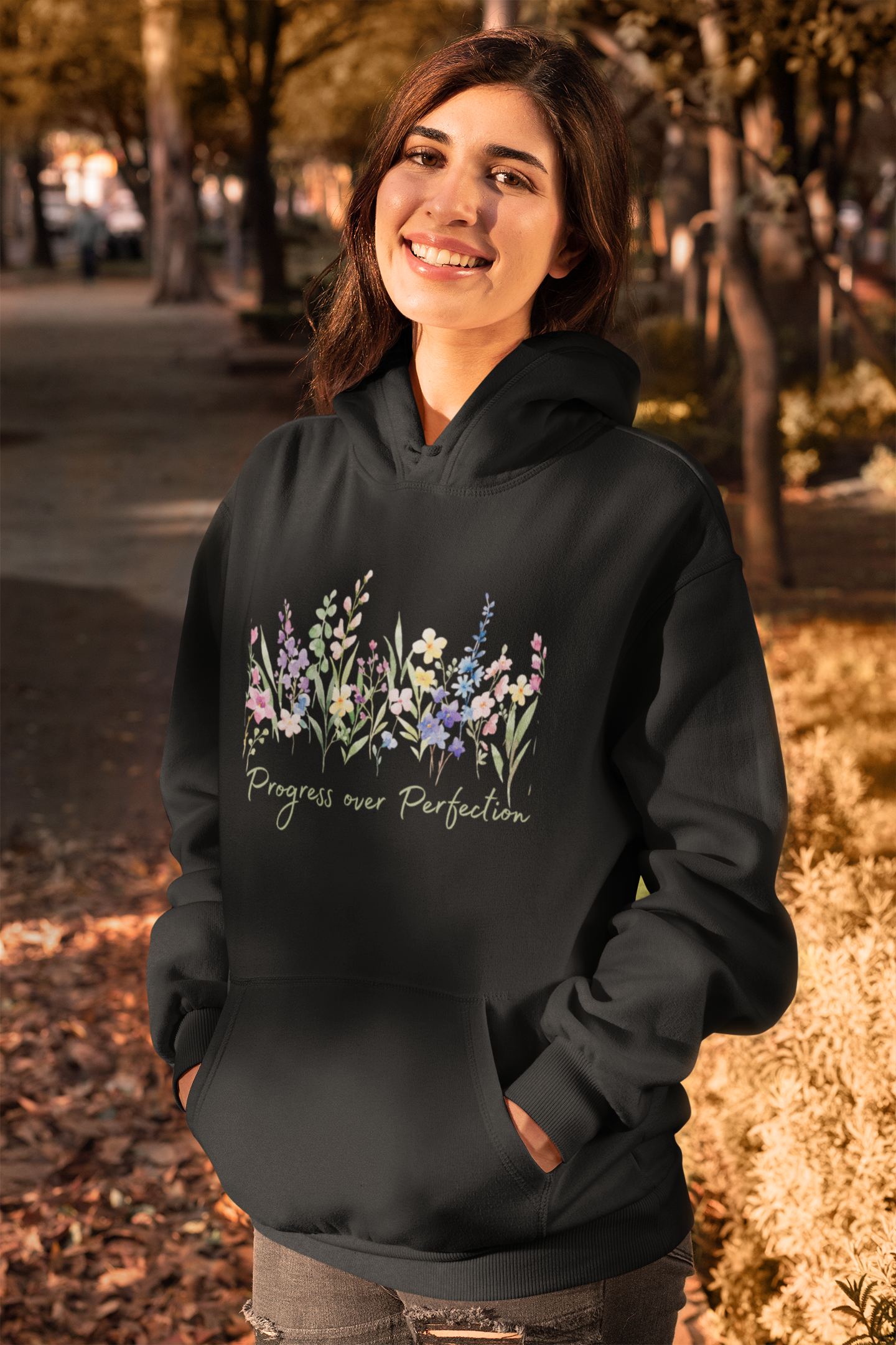 Progress over Perfection Wildflowers Watercolor Hoodie | SPED Sanctuary Hoodie